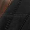 Back double-stitching on black leather