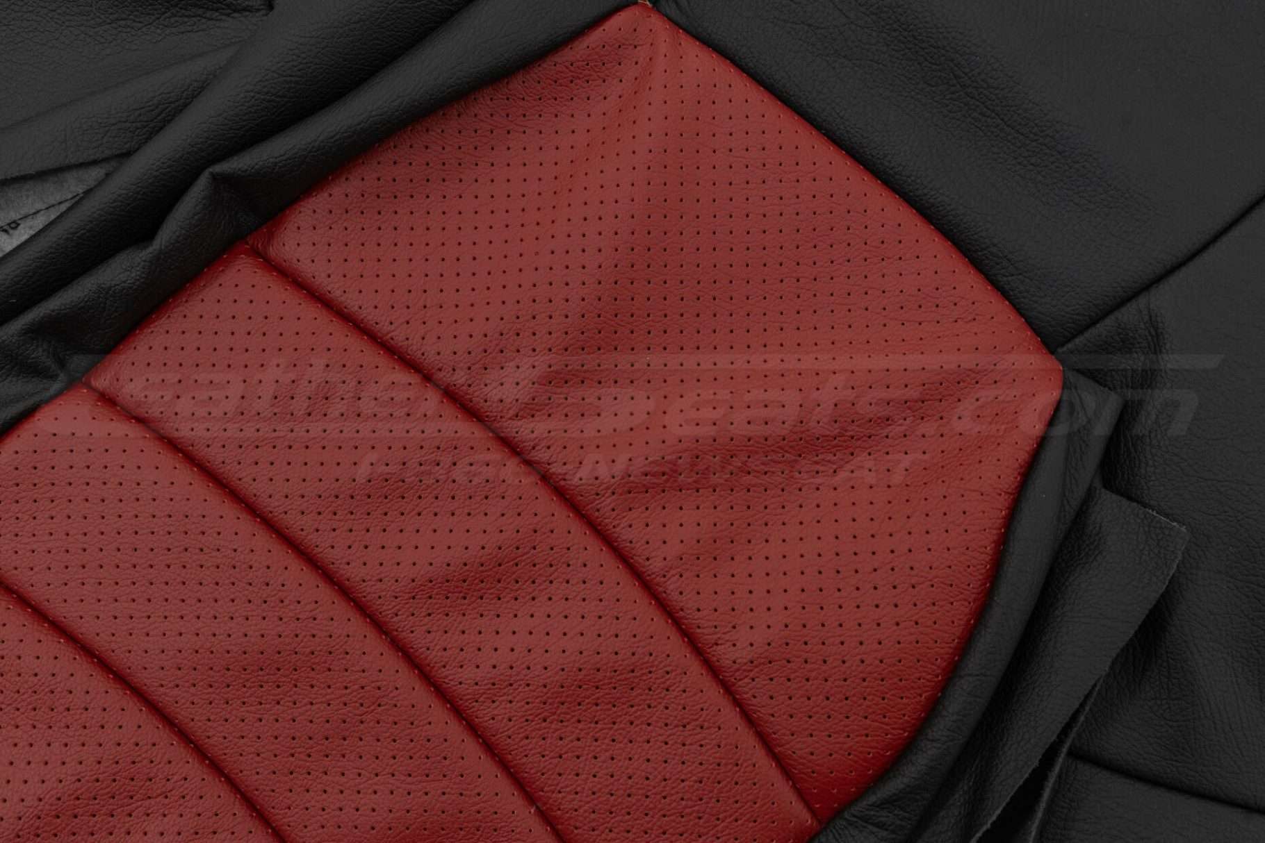 Perforated Combo section close-up and leather texture
