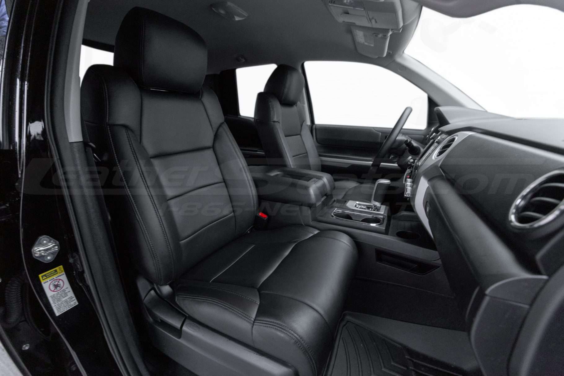 2014-2021 Toyota Tundra custom leather seat interior kit - Black - front passenger seat installed