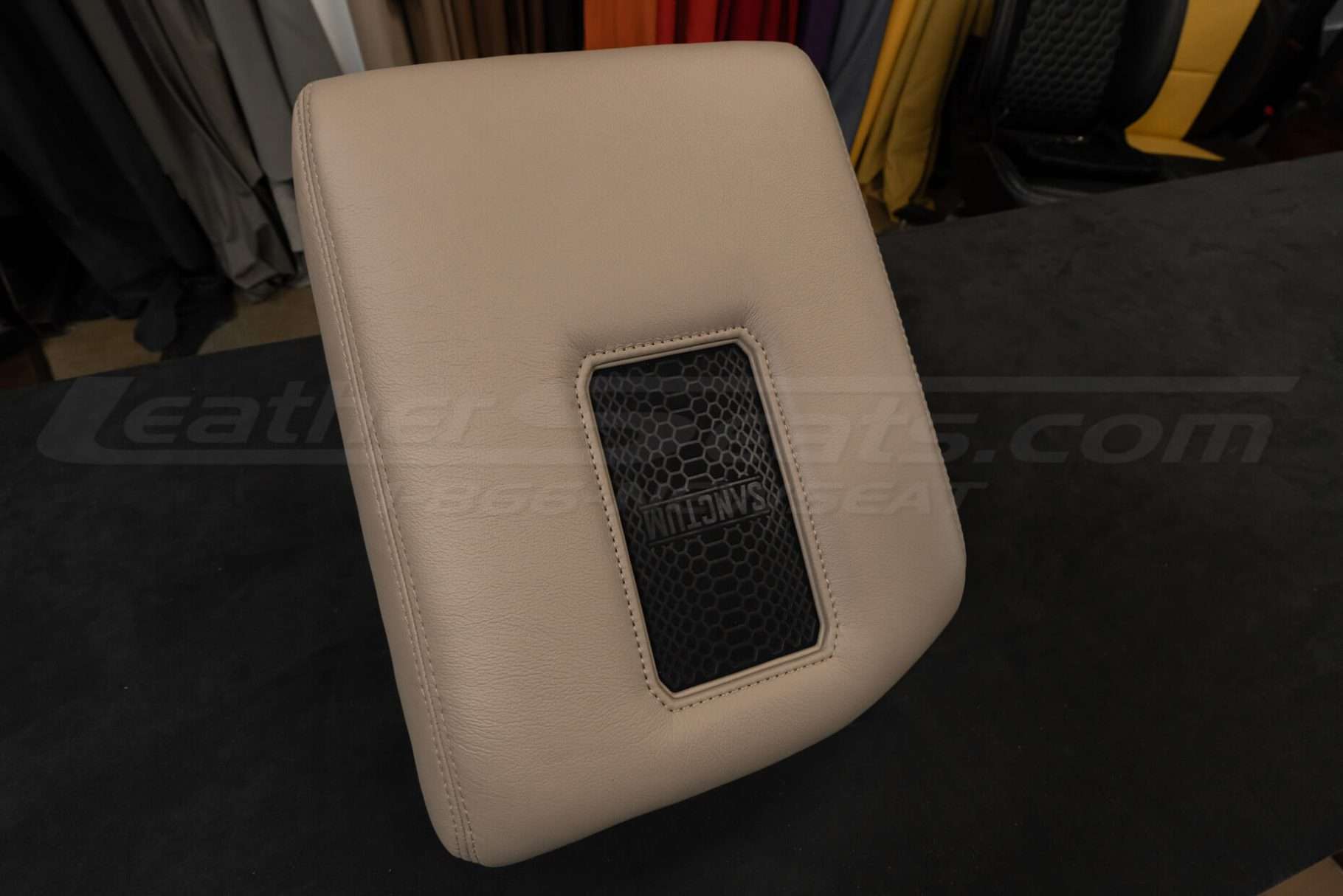 Alternative side view of wireless phone charging console for Toyota Sequoia