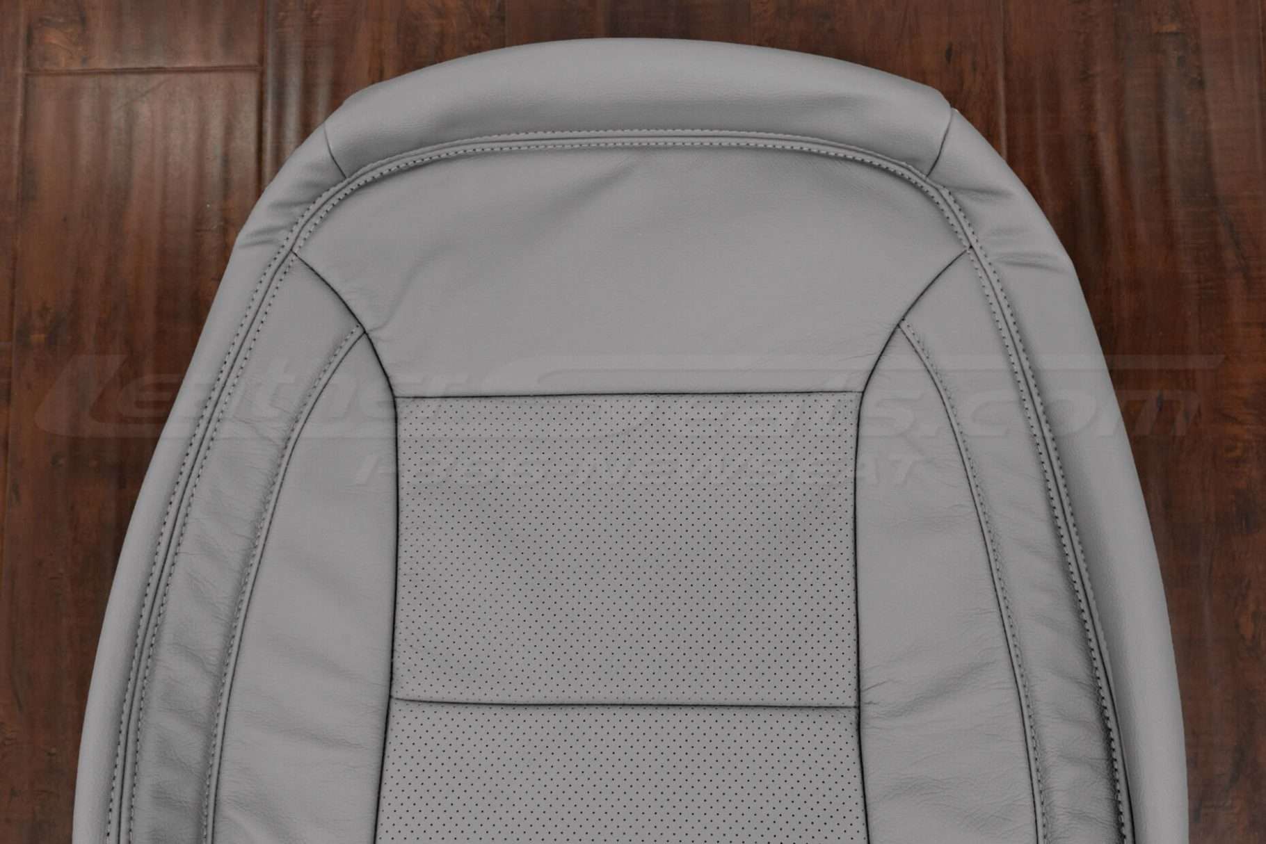 Upper section of leather backrest upholstery