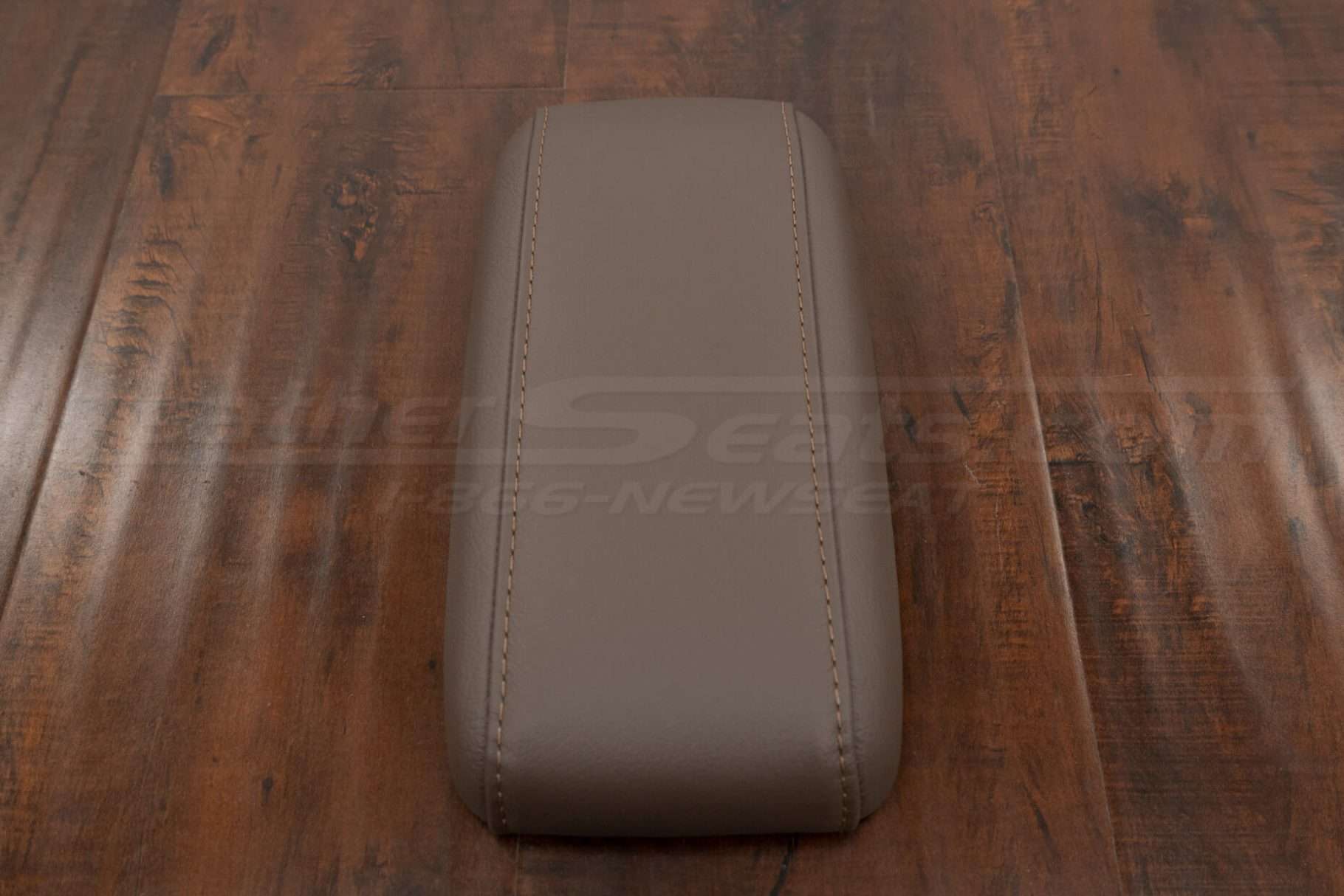 Flat lay of premium leather toyota tundra console lid cover