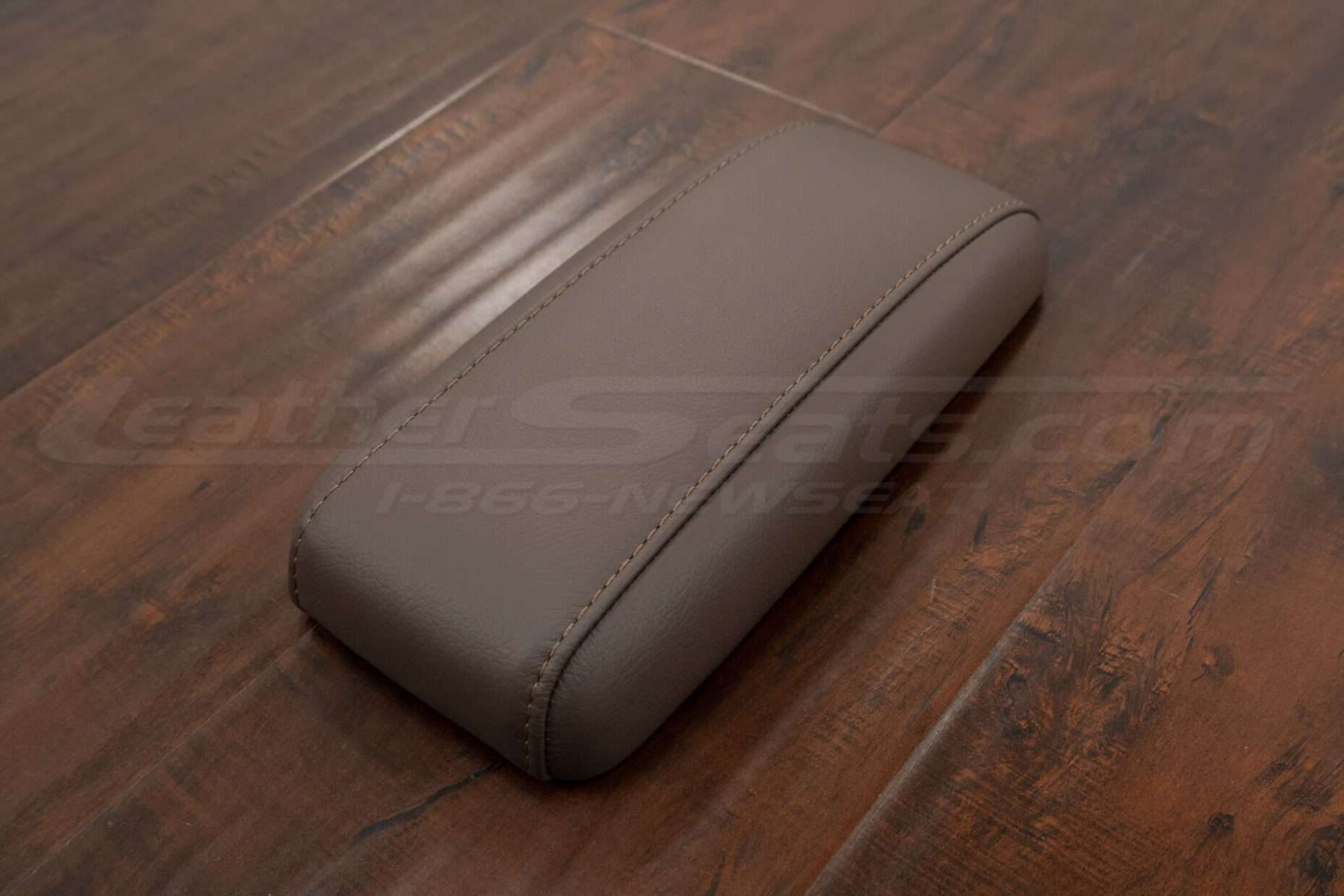 Alternate flat lay side view of aftermarket leather 4unner console