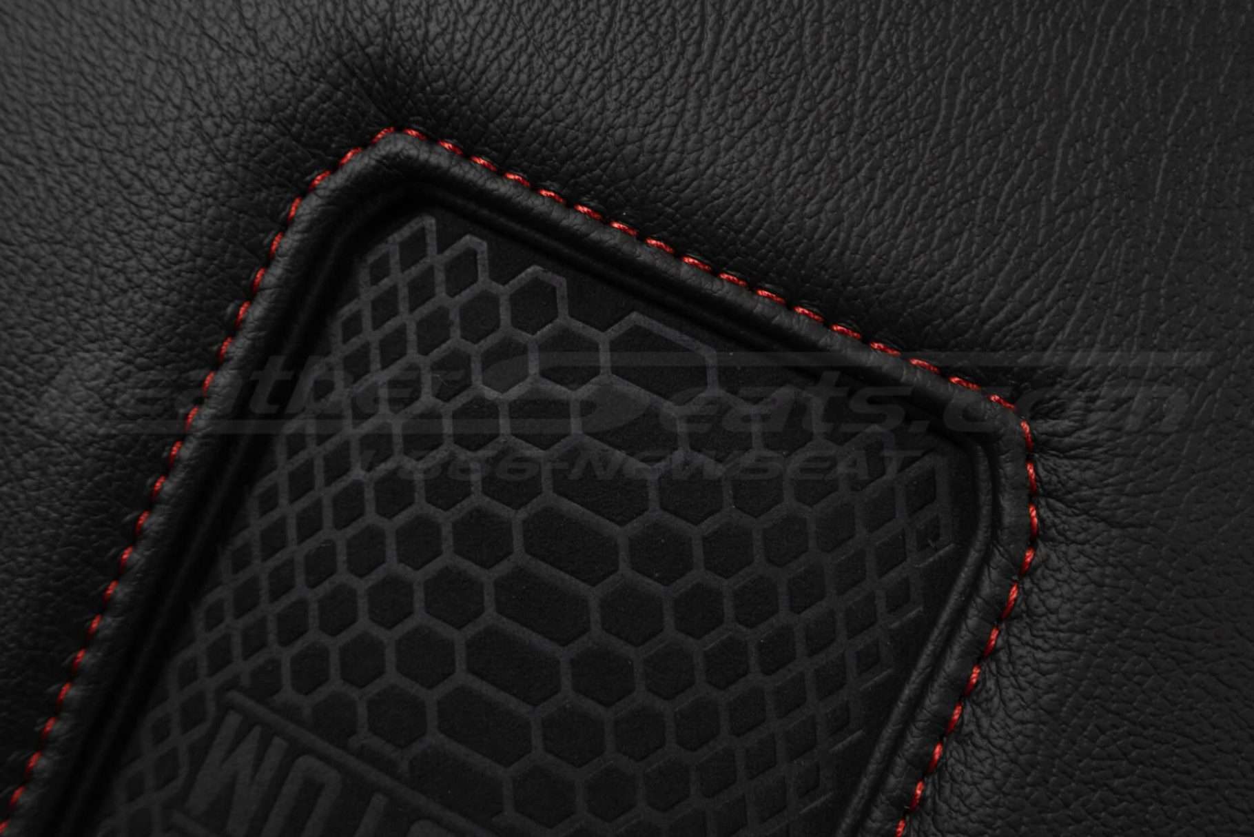 Black trim rim and red stitching o dodge ram sanctum console