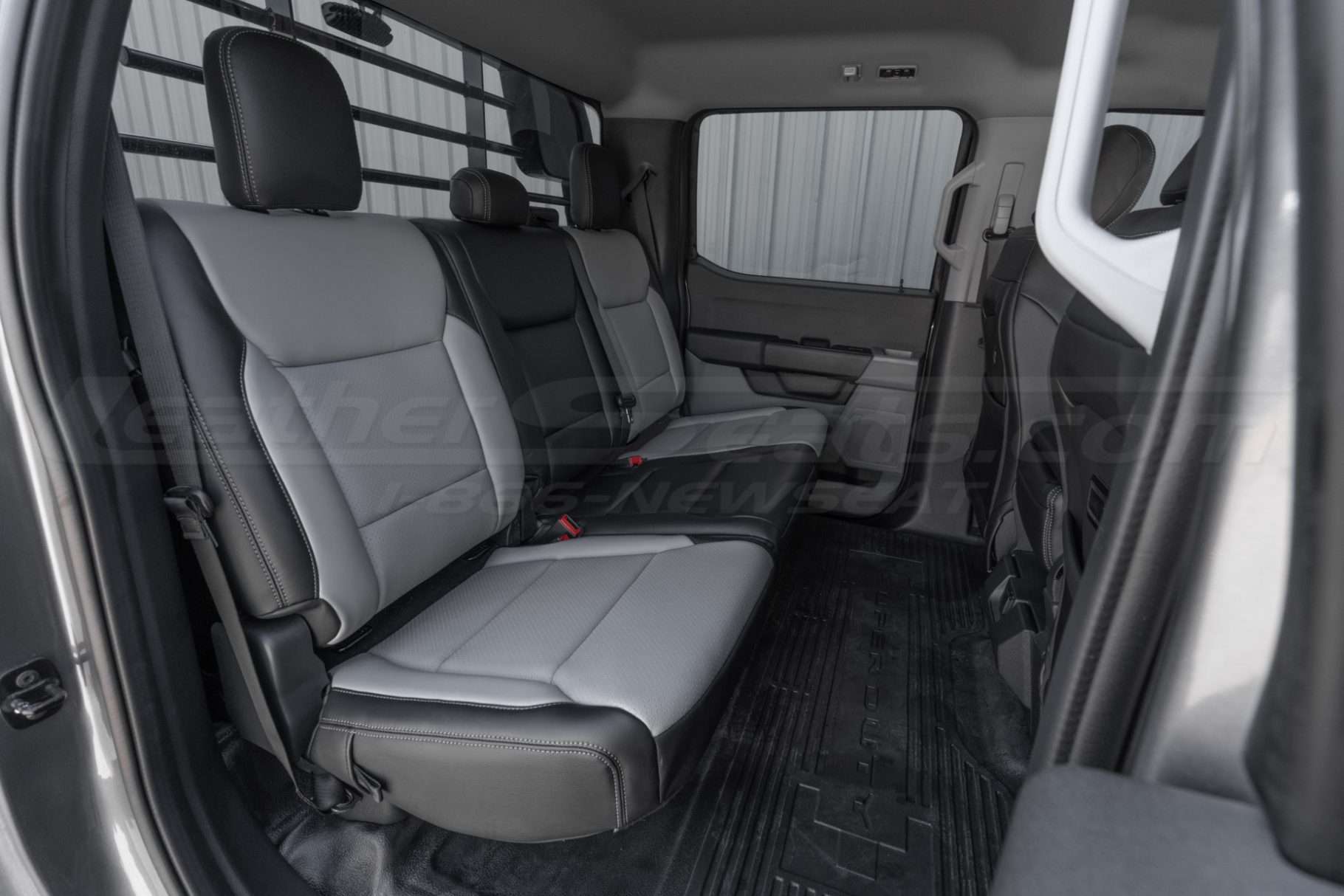 Installed rear leather seats for Ford F-350 - Rear seats passenger side