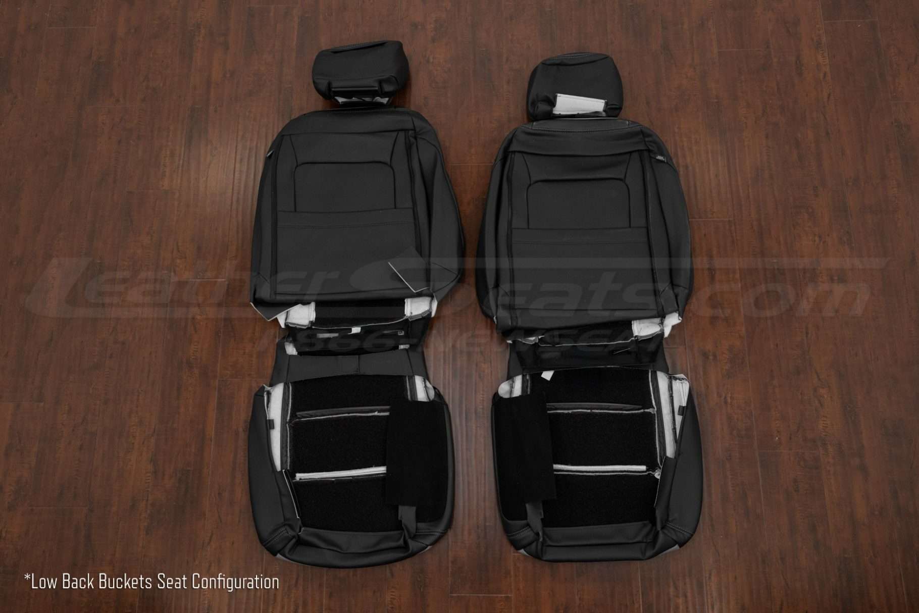 Back view of low back buckets seat configuration