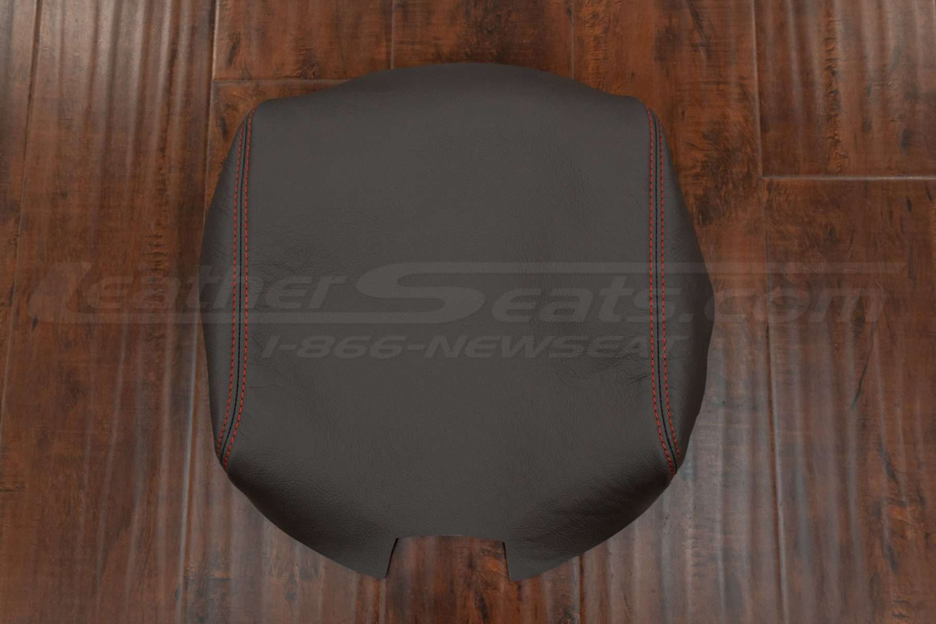Top-down view of leather console lid cover upholstery for Chevrolet and GMC trucks