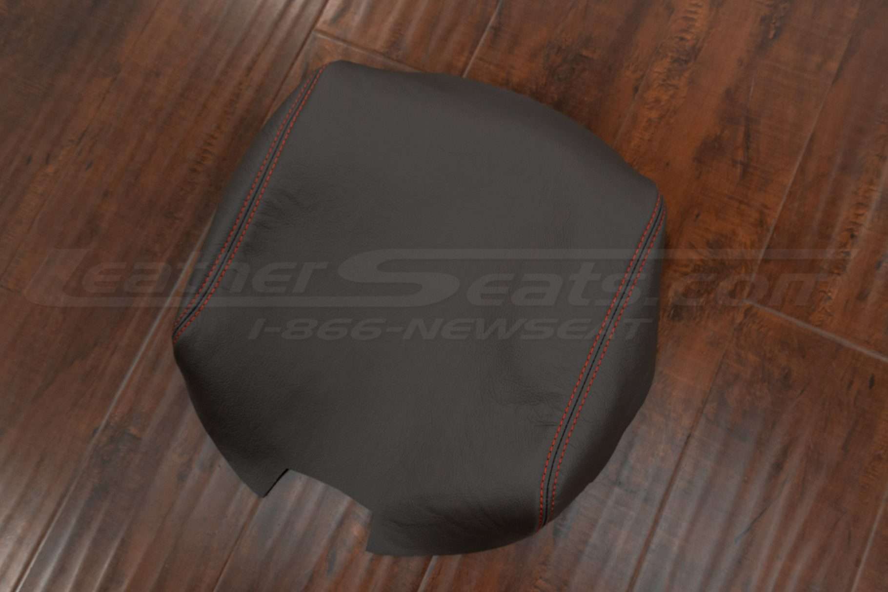 Alternative top-down view of Chevy/GMC leather console lid cover upholstery