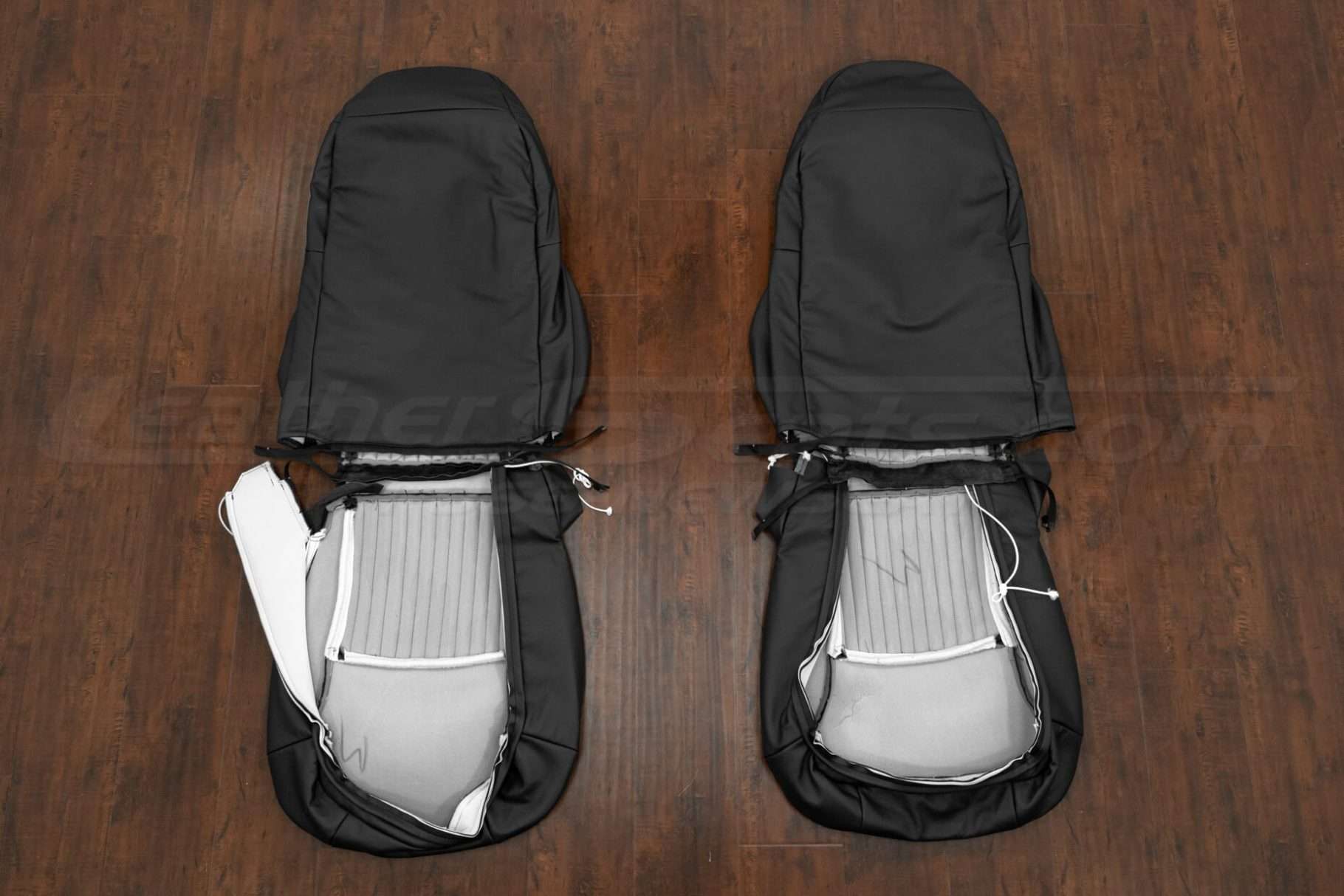 Front row corvette leather upholstery flipped