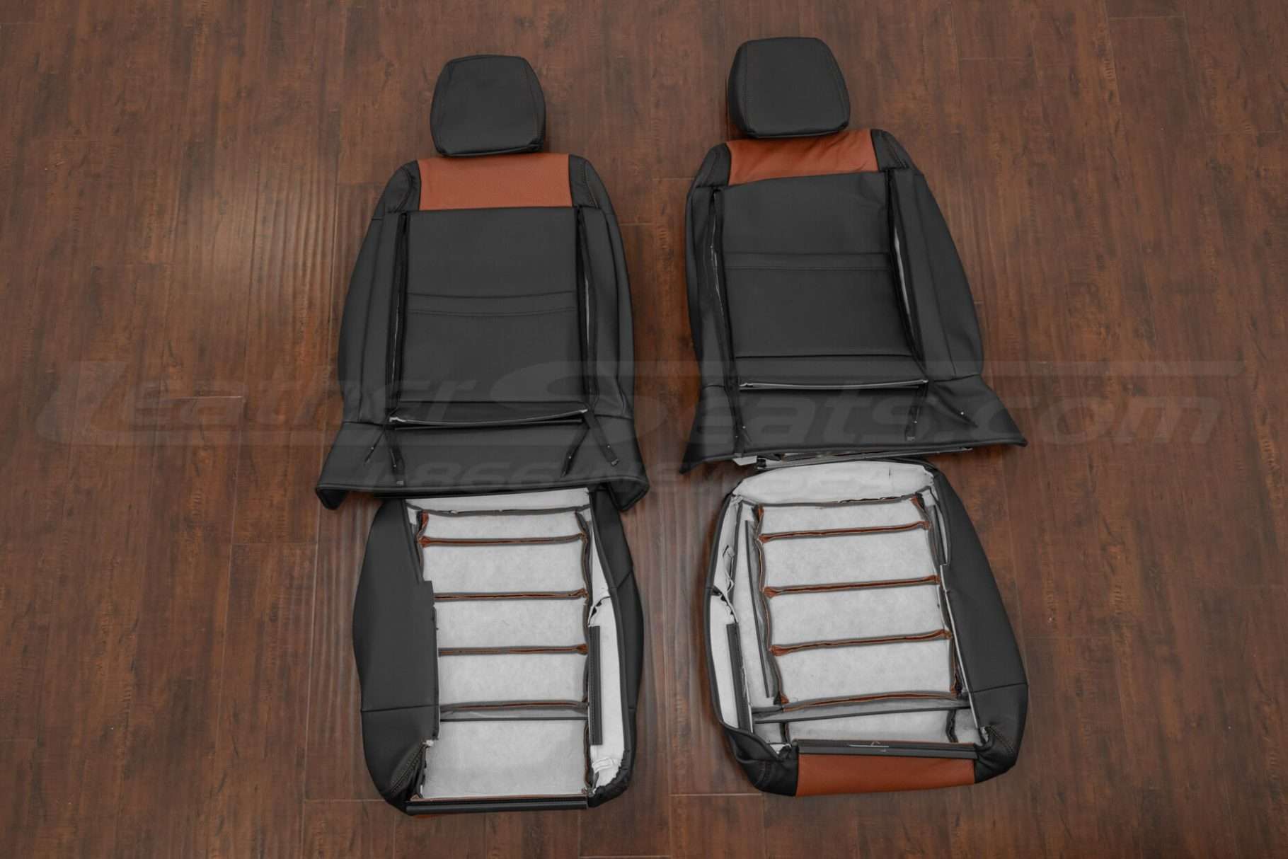 Back view of Jeep Wrangler leather upholtery kit