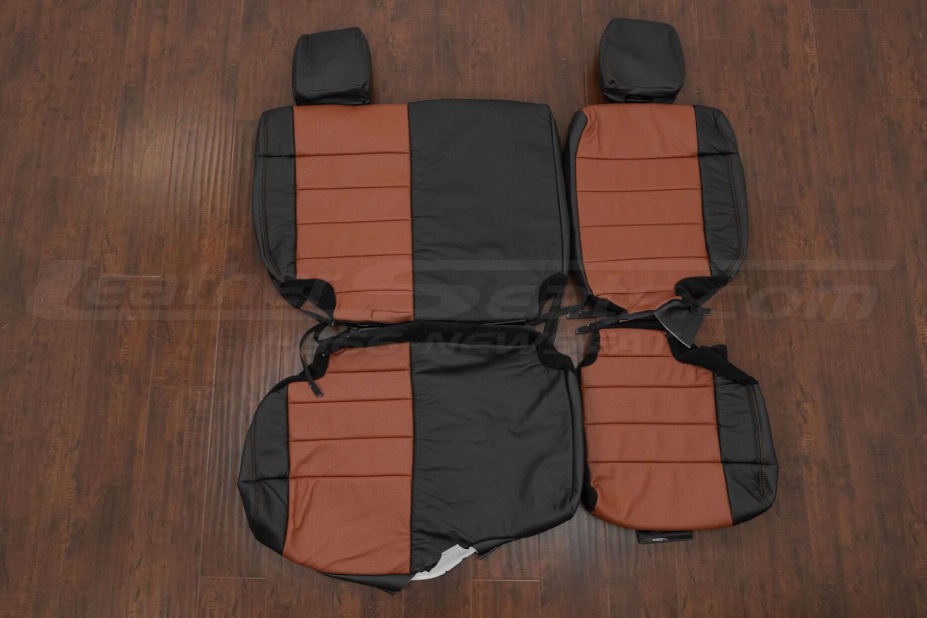 2011-2012 Jeep Wrangler leather seat interior kit - Black/Mitt Brown - Rear seat upholstery