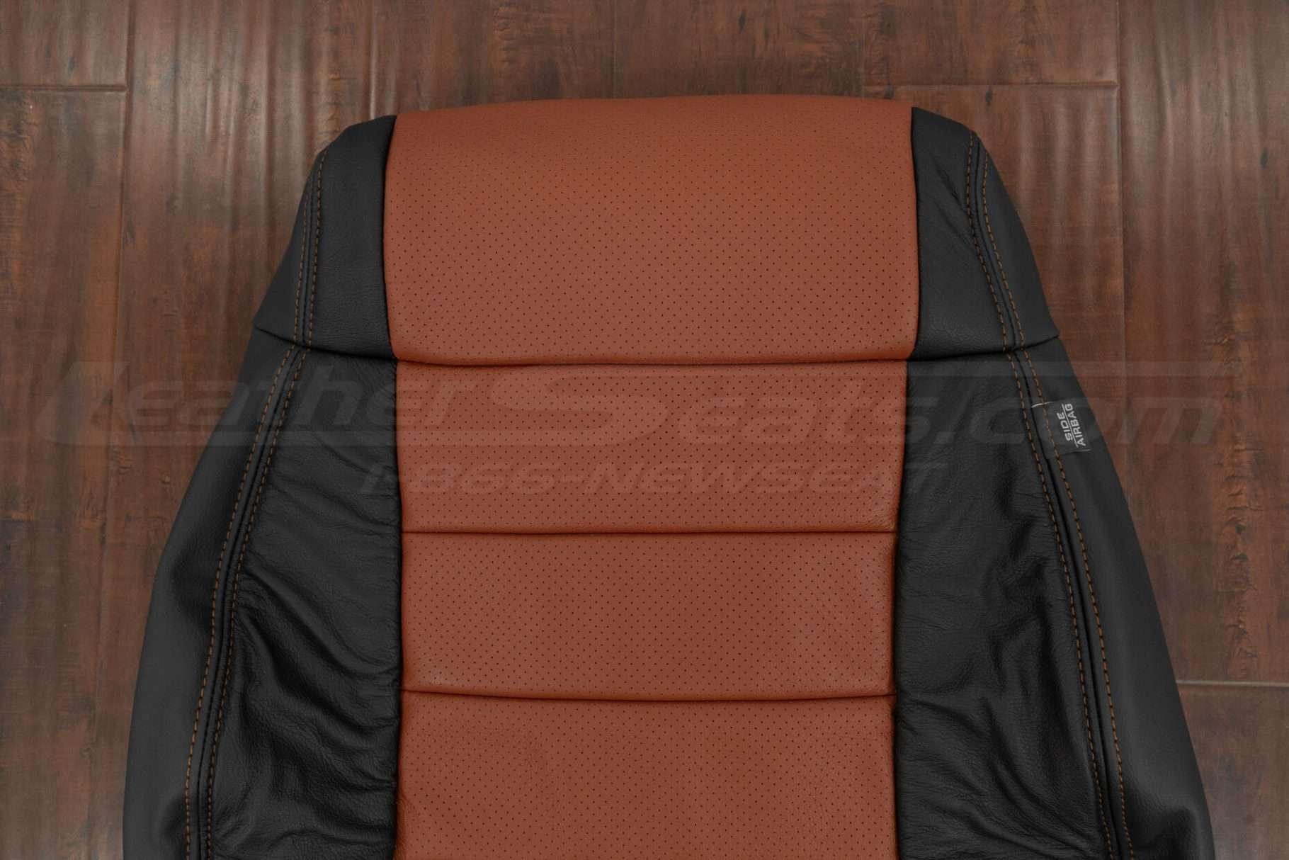 Upper section of front leather backrest