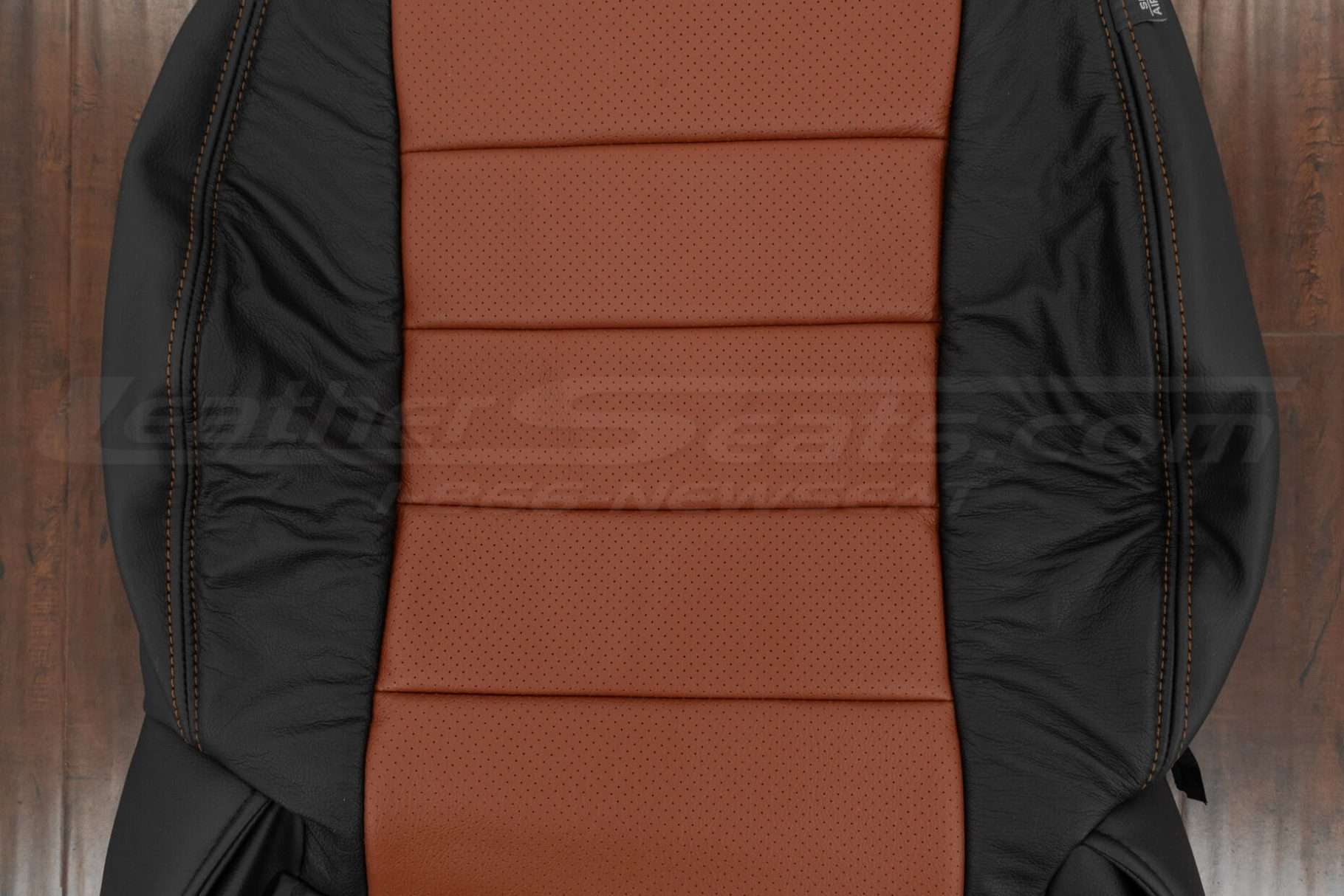 Two-Tone Mitt Brown body section of leather backrest upholstery