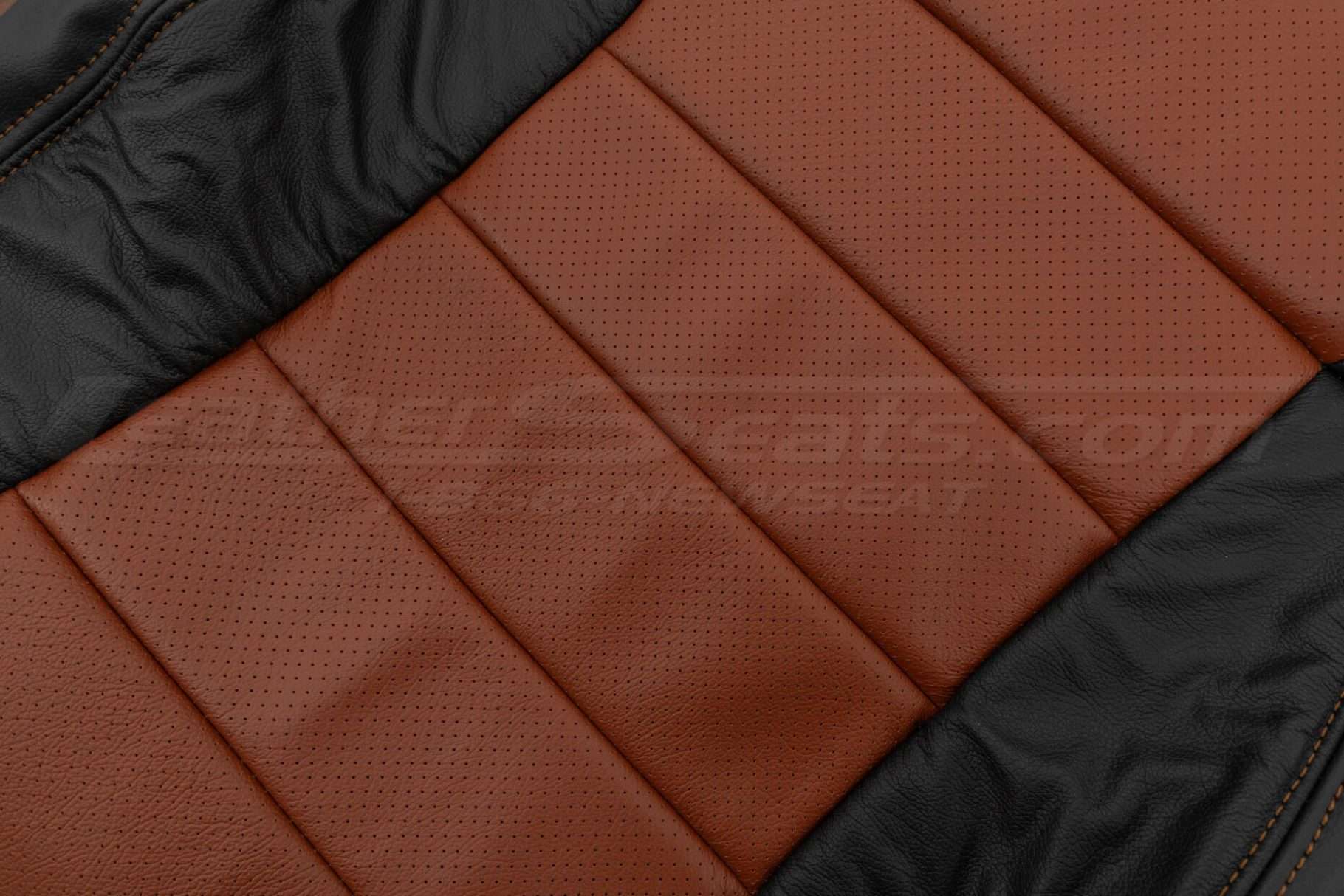 Perforated Mitt Brown Body section close-up of backrest upholstery