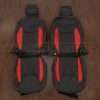 Jeep Wrangler JK custom CNC stitched lather interior kit in Black & Bright Red - Front seat upholstery