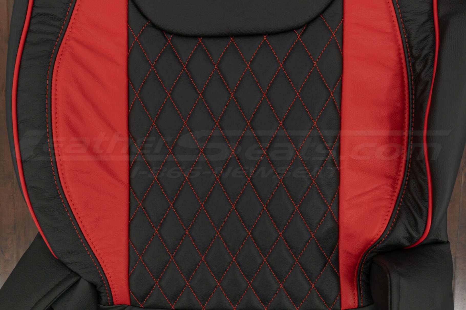Bottom section of wrangler backrest upholsteryt showcasing Single diamond inserts