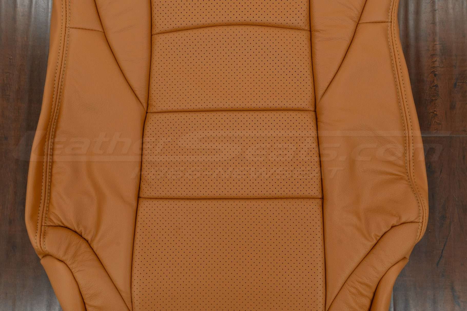 Perforated Body section of leather backrest upholstery