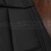 Matching Black double-stitching on black leather upholstery