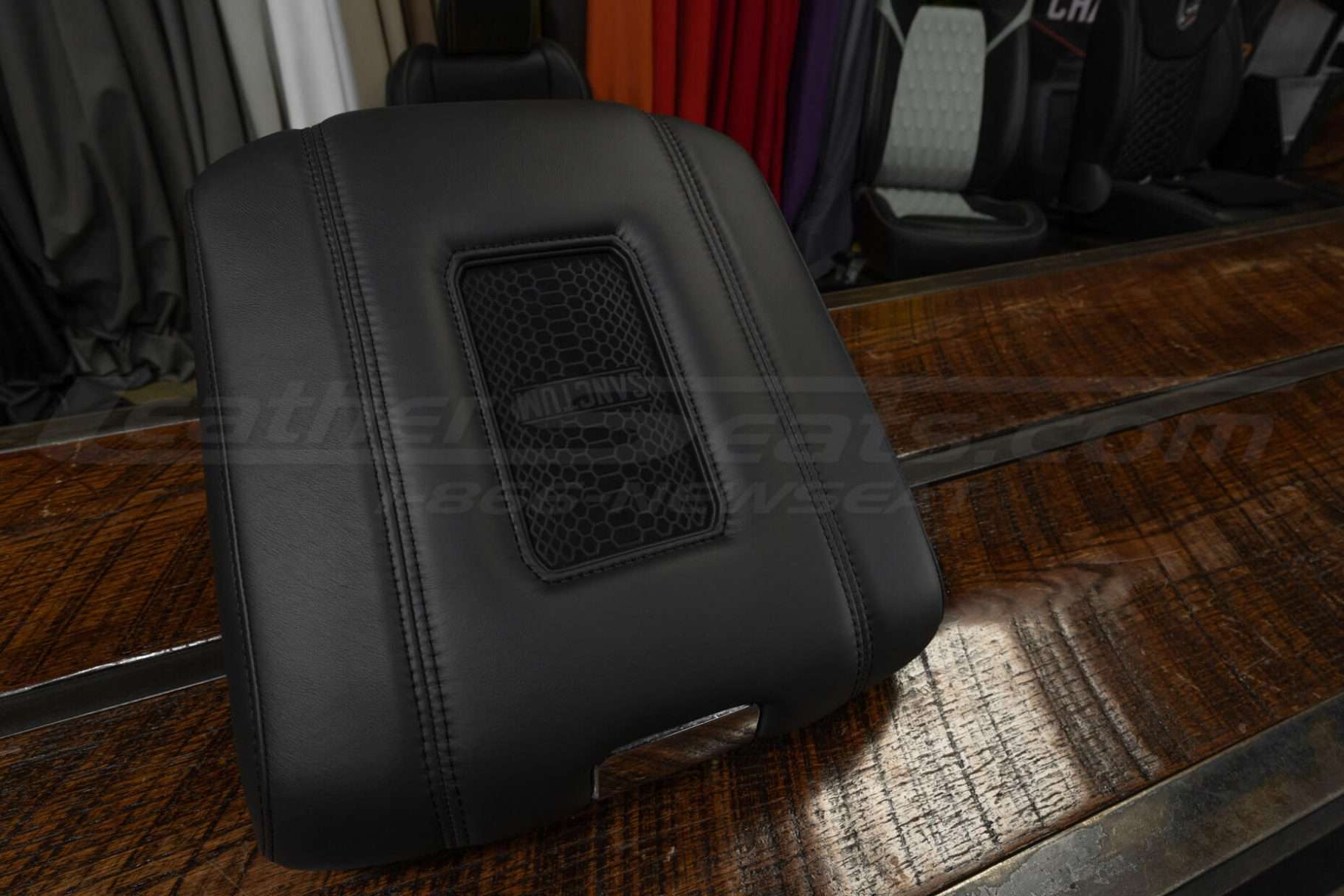 Side low view of wireless phone charging console for dodge ram classic