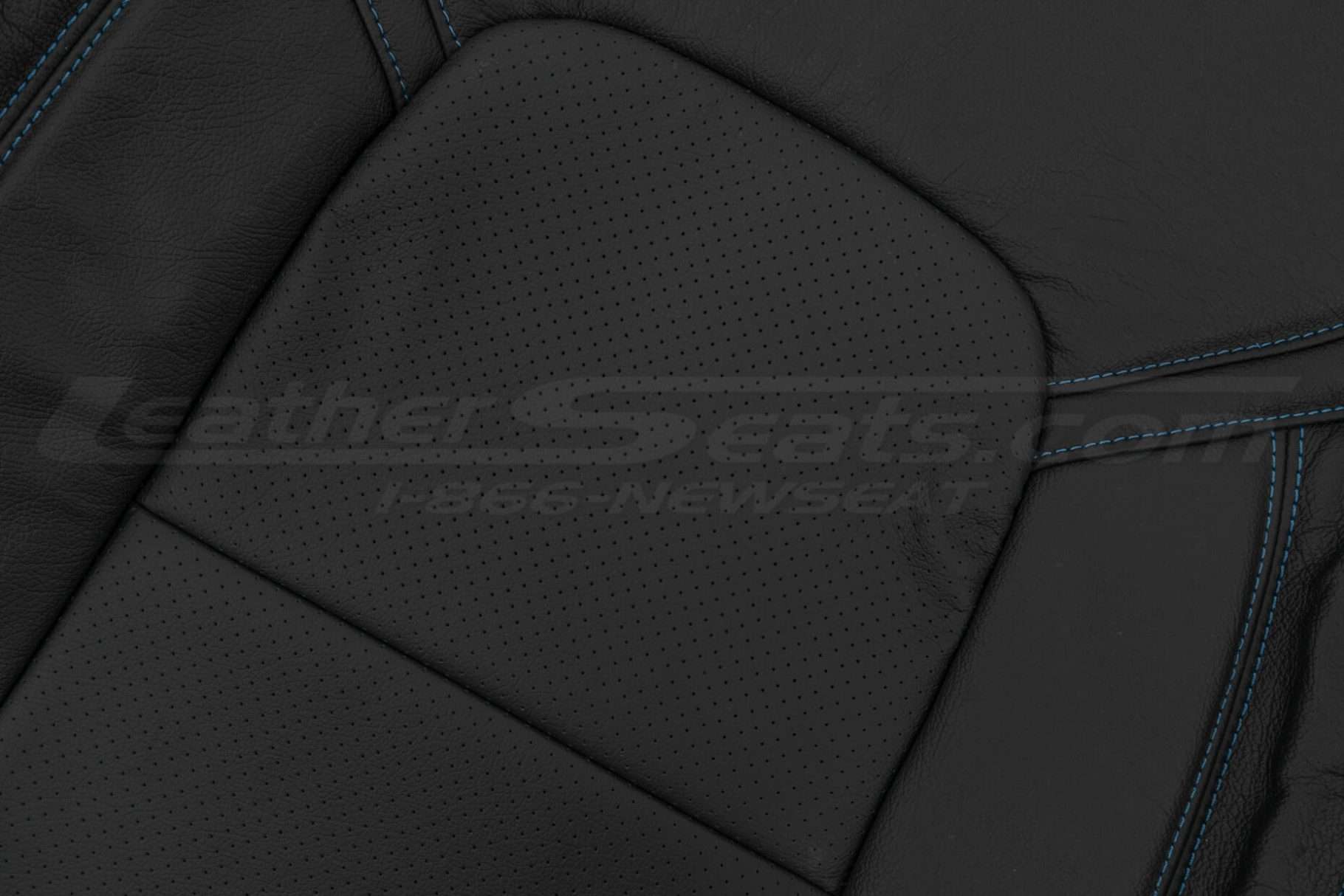 Perforated leather inserts close-up