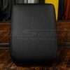 Black Toyota Tacoma leather console lid cover in Black with Red stitching