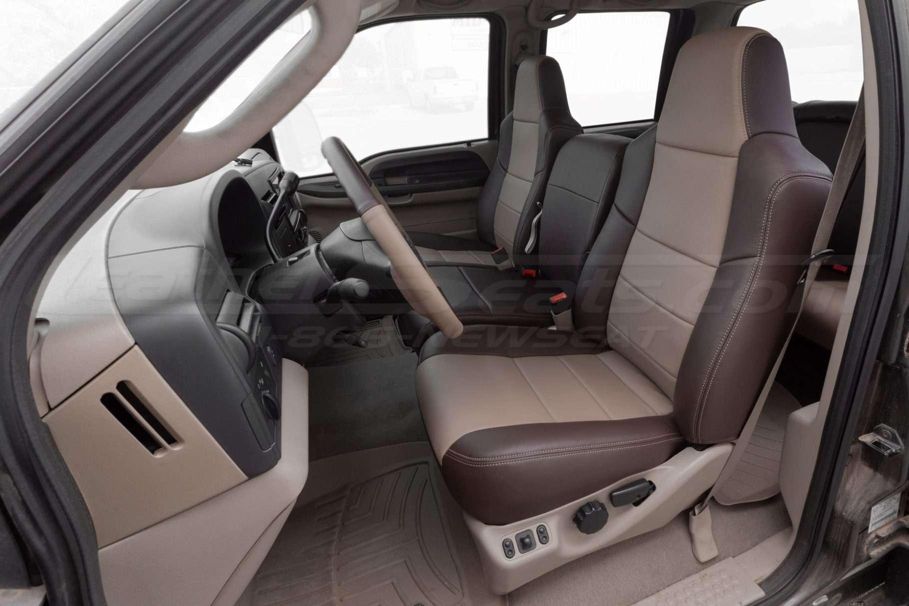 2004-2010 Ford SuperDuty installed aftermarket leather seats with jump seat