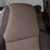 Installed Ford Superduty Two-tone leather headrest close-up