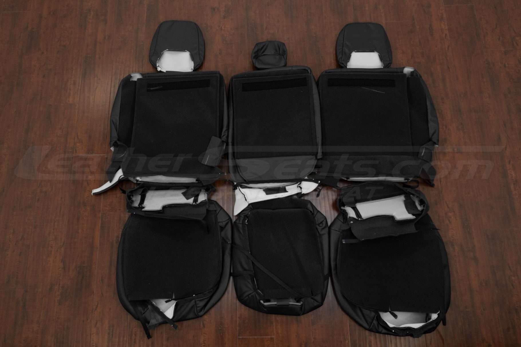 Middle row aftermarket Nissan Armada leather kit flipped