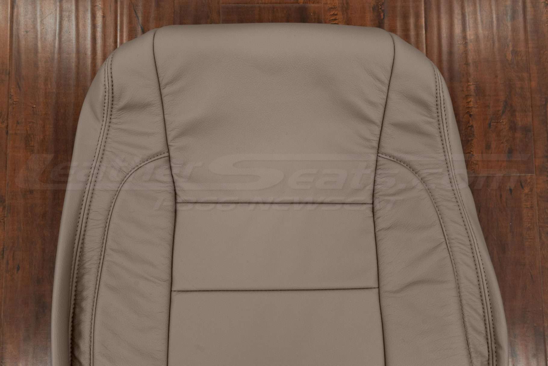 Upper section of leather backrest upholstery