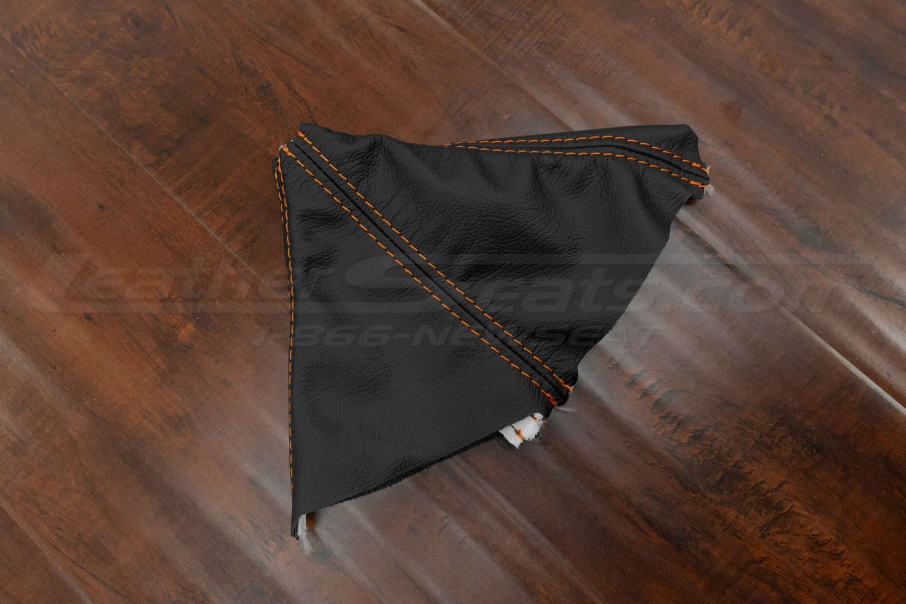 Premium black leather shift boot cover for Dodge Challenger