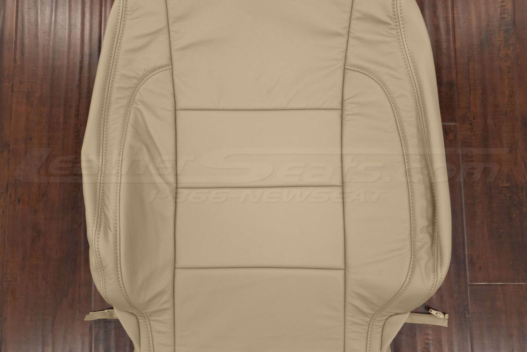 Insert section of leather backrest upholstery in toyota almond leather