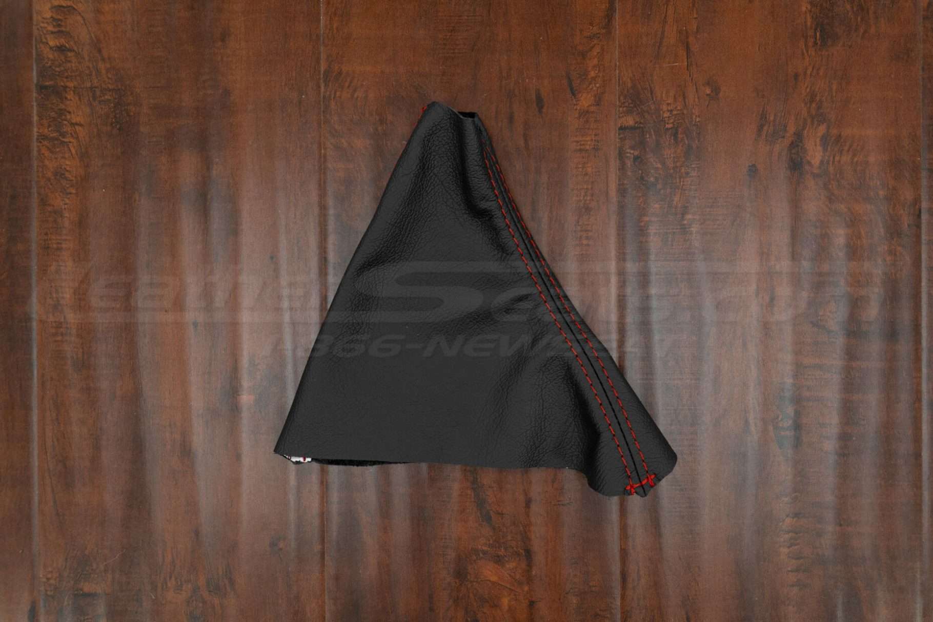 2011-2018 Volkswagen Jetta leather e-brake upholstery in black leather with red stitching