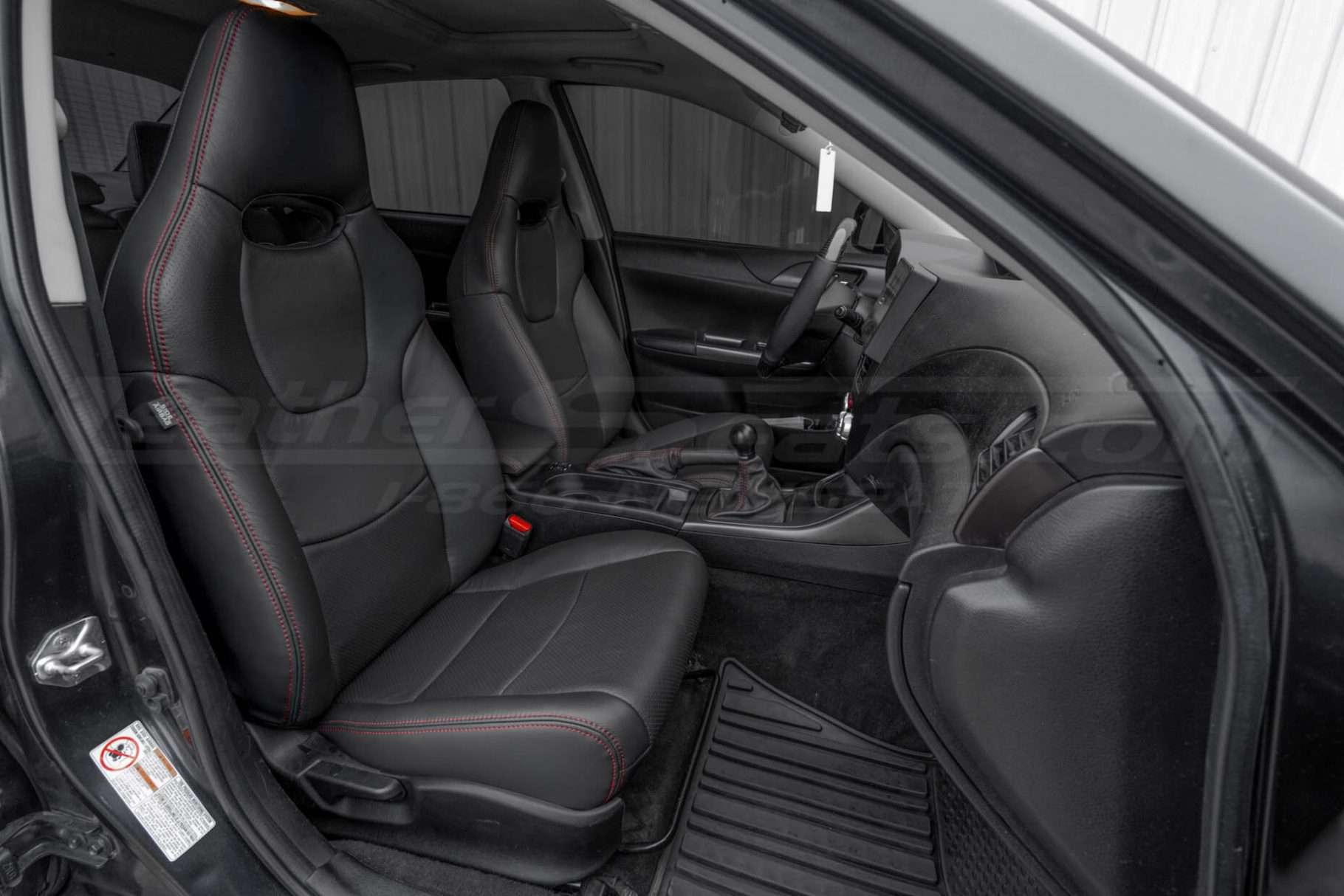 2011-2014 Subaru Impreza WRX aftermarket installed leather seats - Black - front seat passenger side