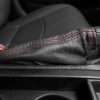 E-Brake boot cover with contrast Red sitching close-up