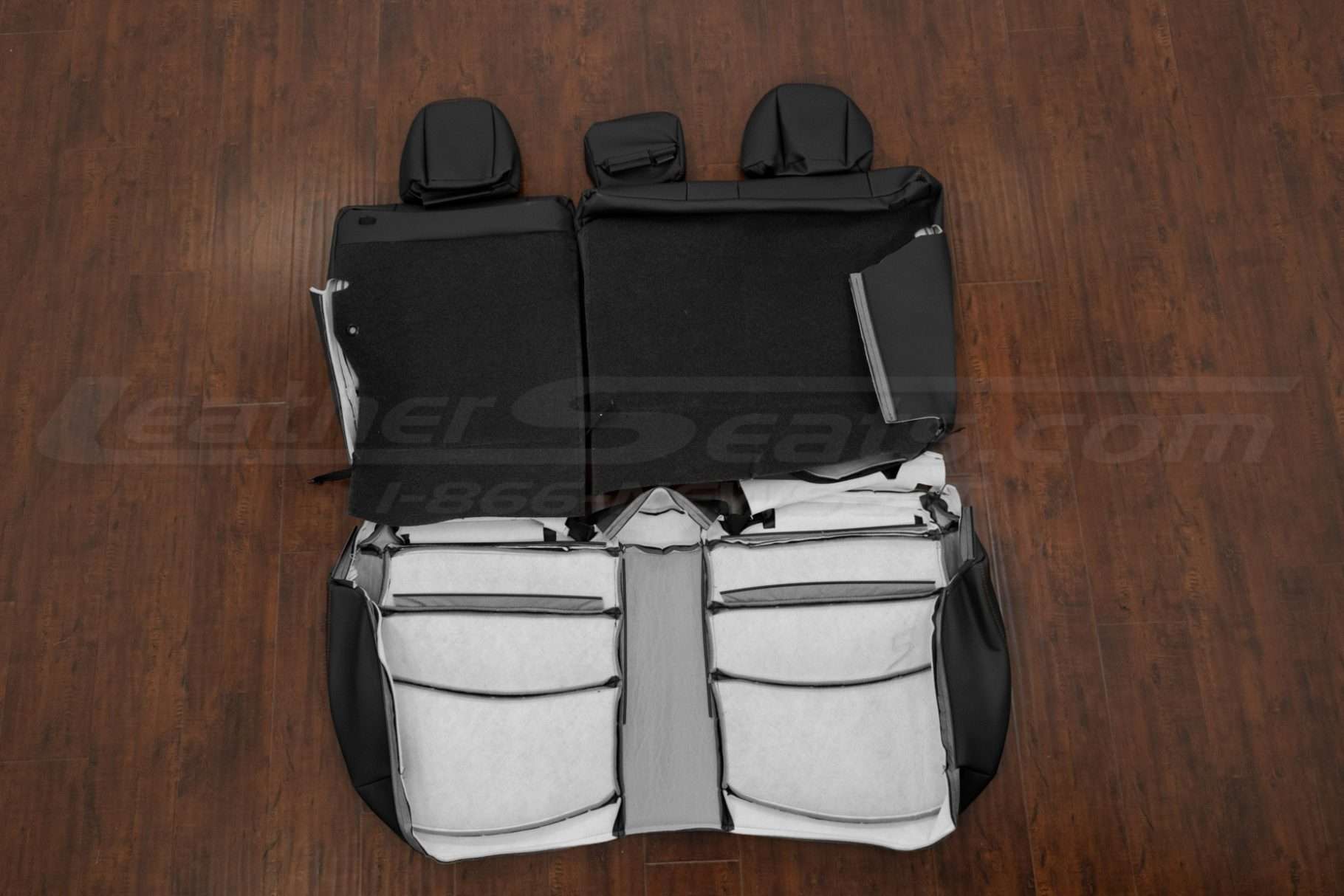 Rear seat Subaru Impreza WRX leather upholstery kit flipped