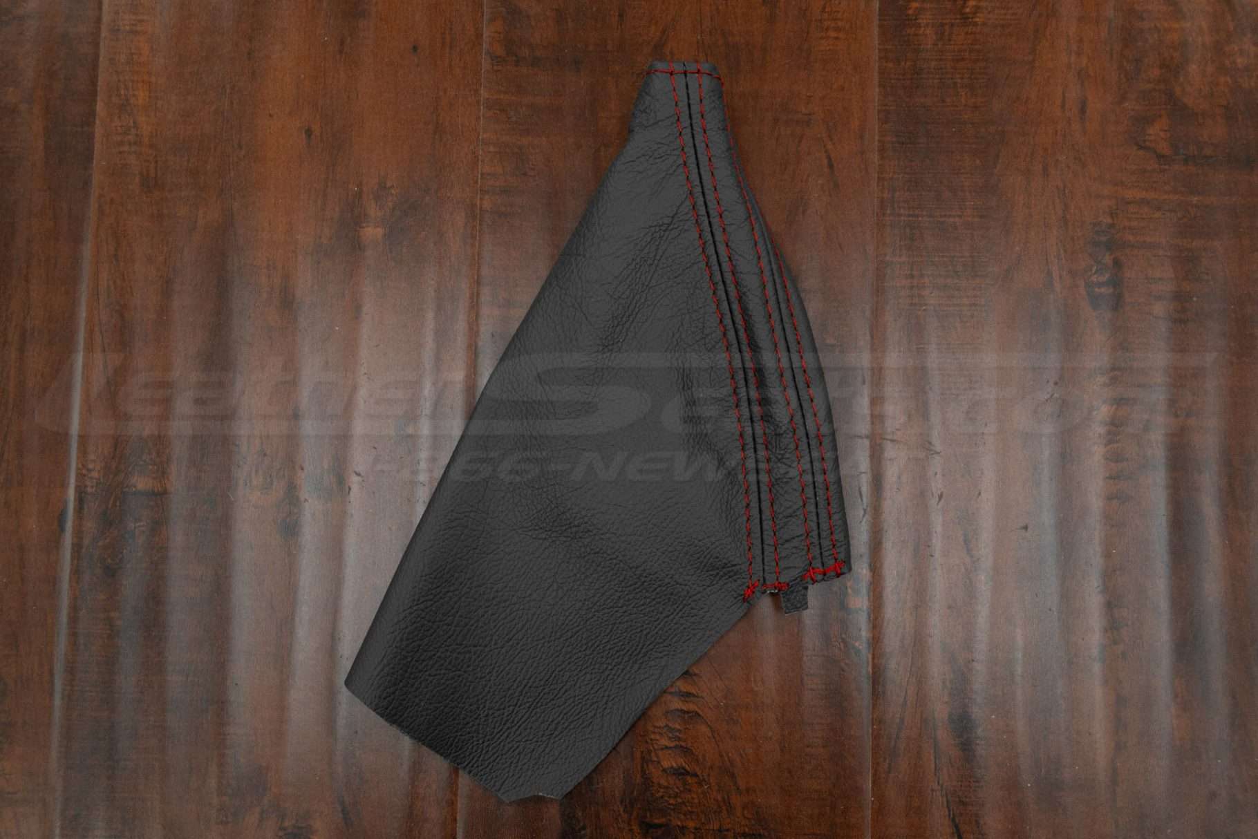 Flat lay of aftermarket ebrake boot cover for subaru impreza wrx