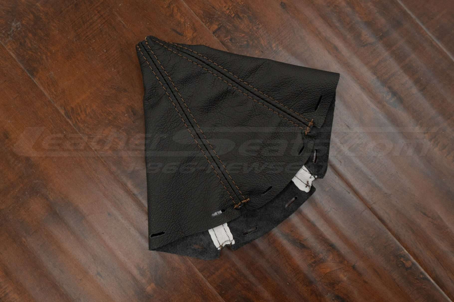 Alternative flat lay of leather shift boot upholstery for acura integra