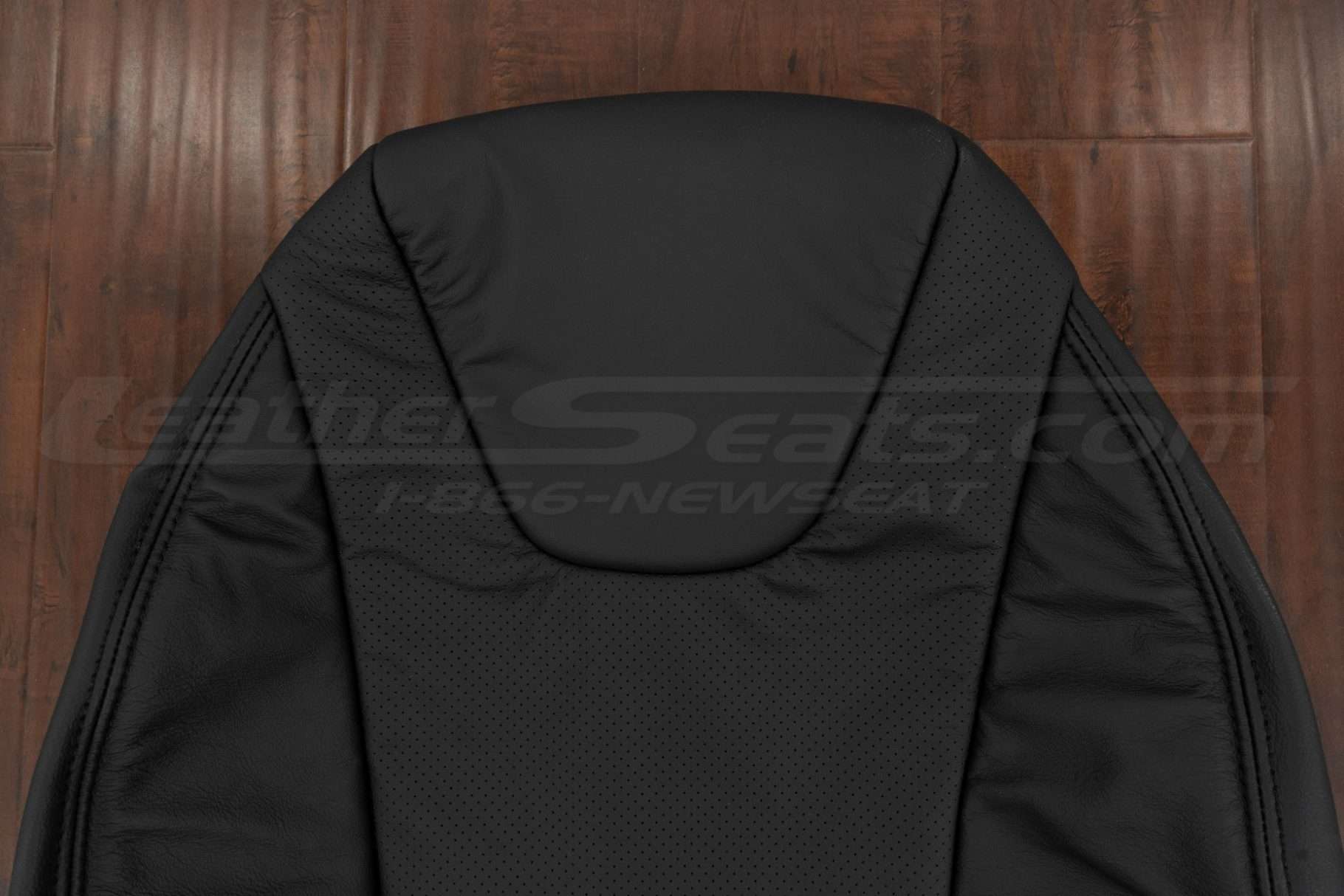 Upper section of leather backrest upholstery