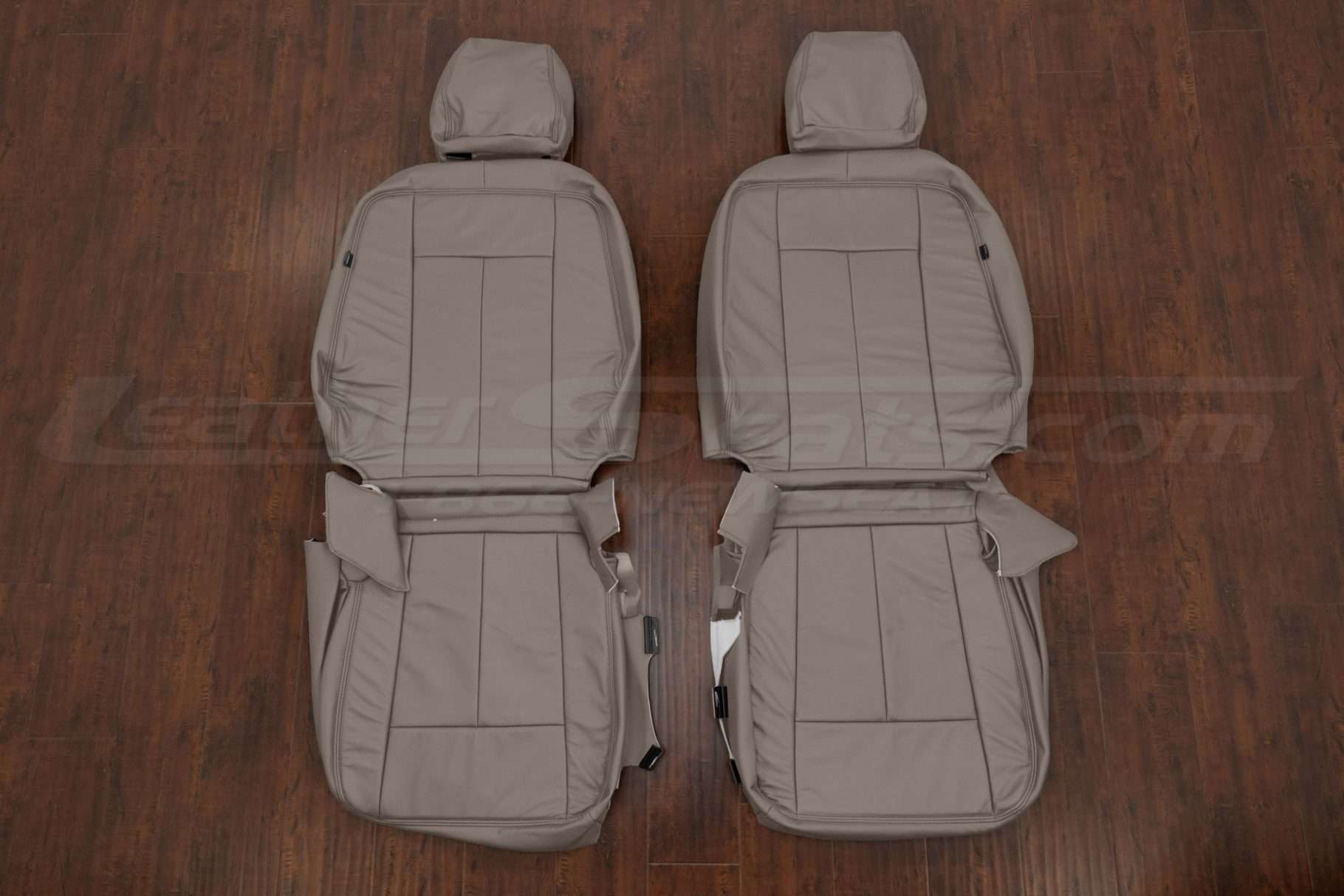 2012-2016 Ford Expedition aftermarket leather seat interior kit - puddy/oem stone- front seat upholstery