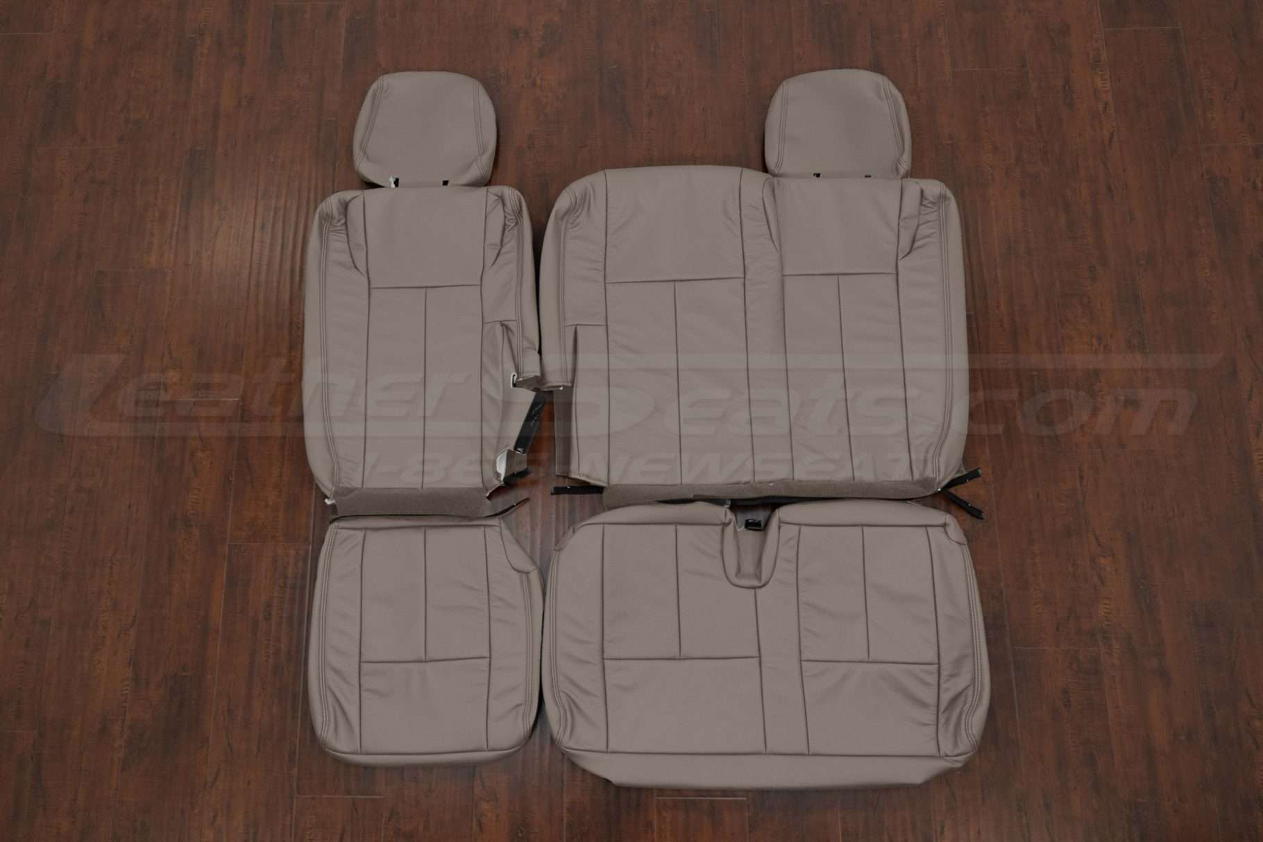 Premium Ford Expedition leather seat covers in OEM Stone - Third row covers