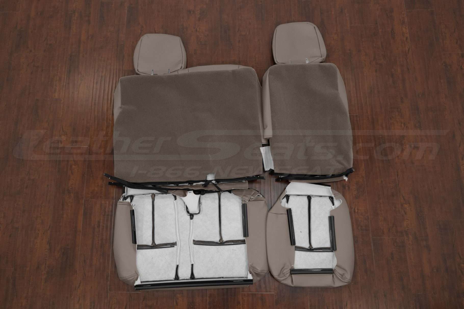 Third row leather seat covers flipped