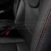 Contrasting Red stitching on black leather bolster - installed