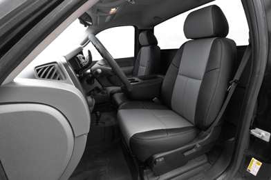 2007-2013 Chevrolet Silverado Reguar Cab with aftermarket black and light grey leather seats - Featured Image