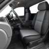 2007-2013 Chevy Silverado custom aftermarket leather seats in black and light grey