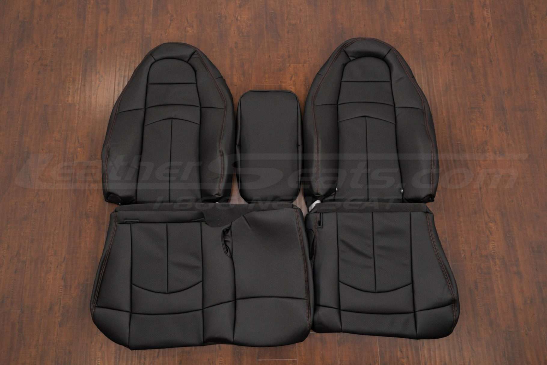 1999-2004 Ford F150 Lightning Regular cab leather seat interior kit - Black - Front seat and console upholstery
