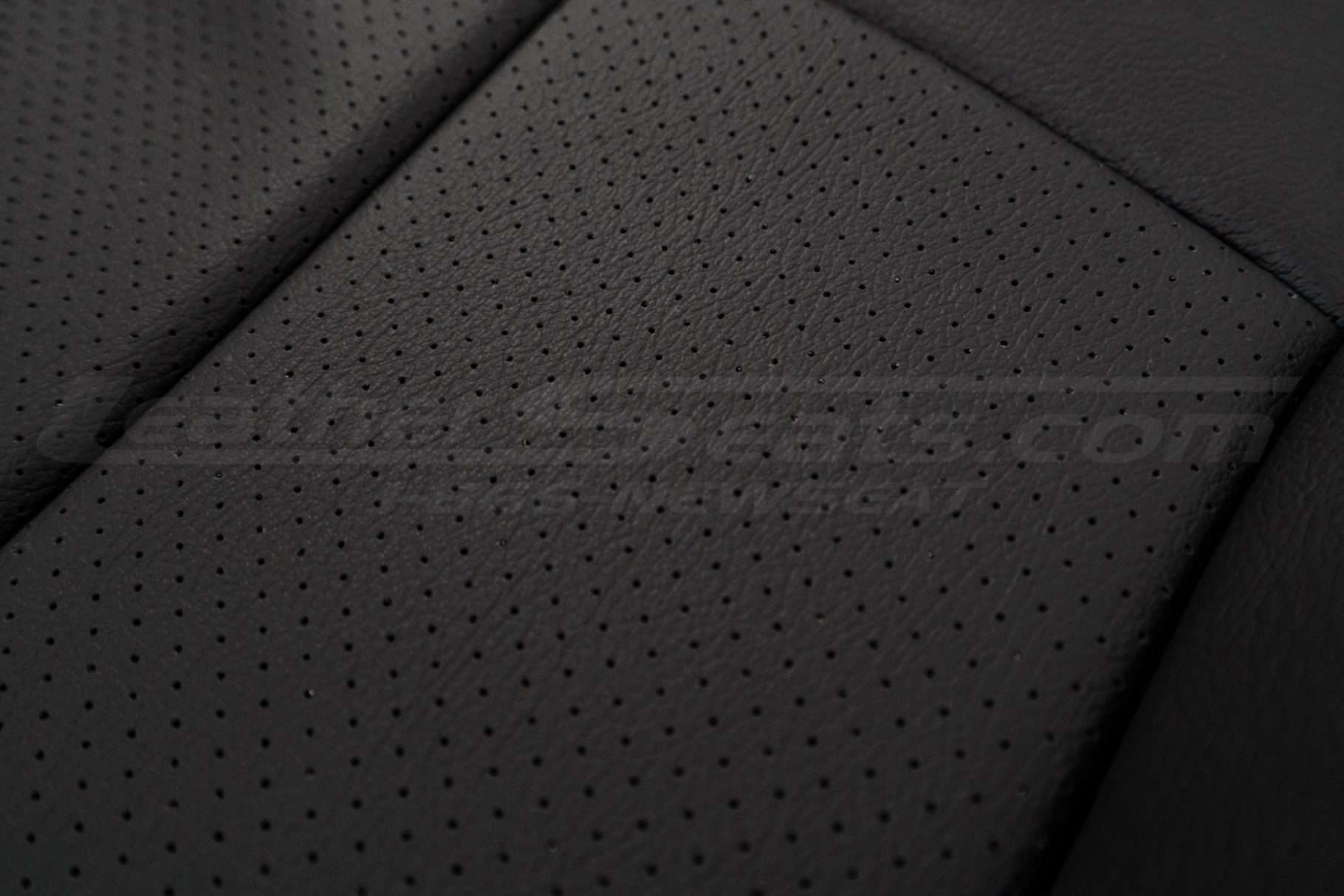 Perforated Black leather close-up