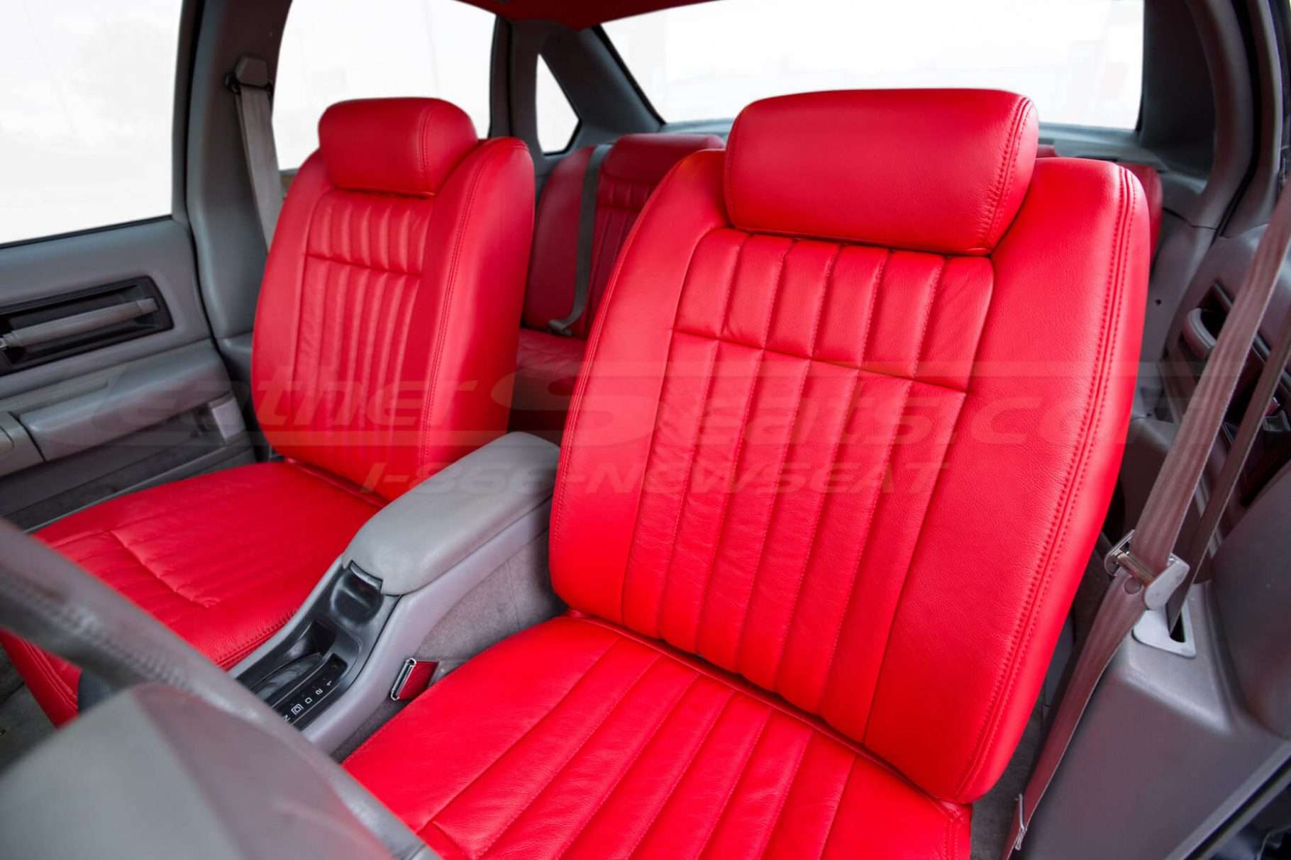 Front backrest and headrest section of installed leather seats for chevy impala ss