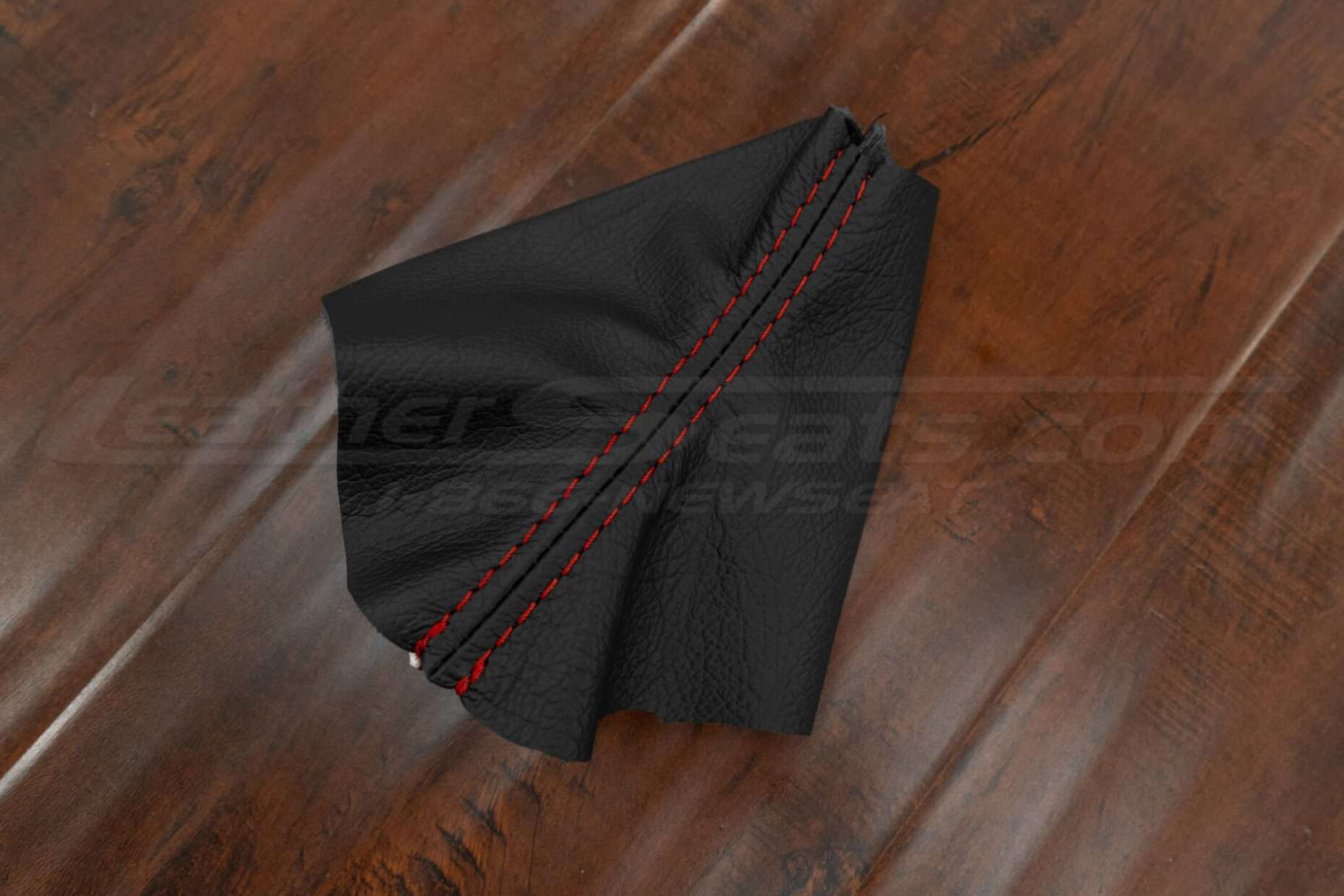 Alternate side view of aftermarket shift boot upholstery for ford f150