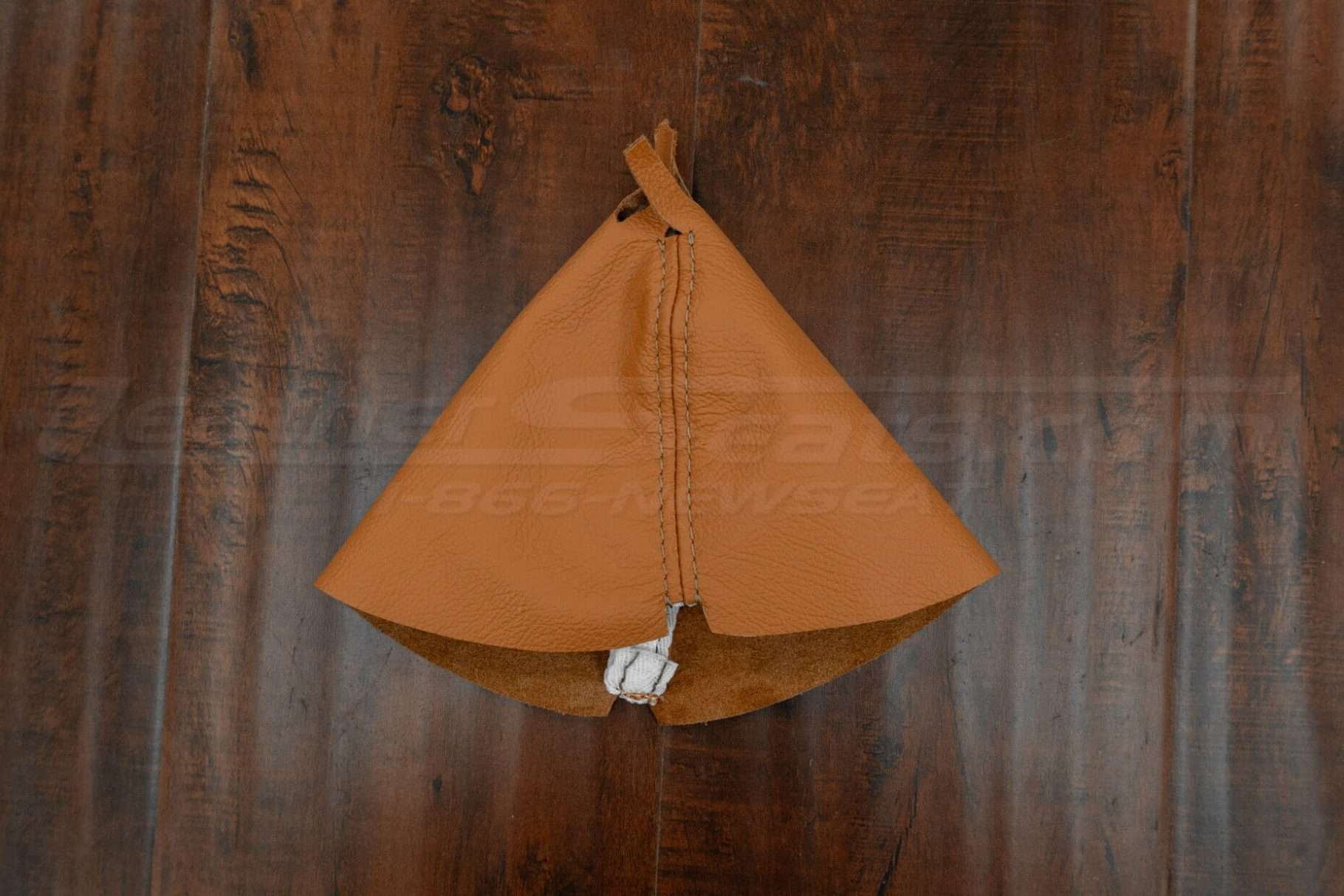 Nissan 350z aftermarket shift boot upholstery in burnt orange