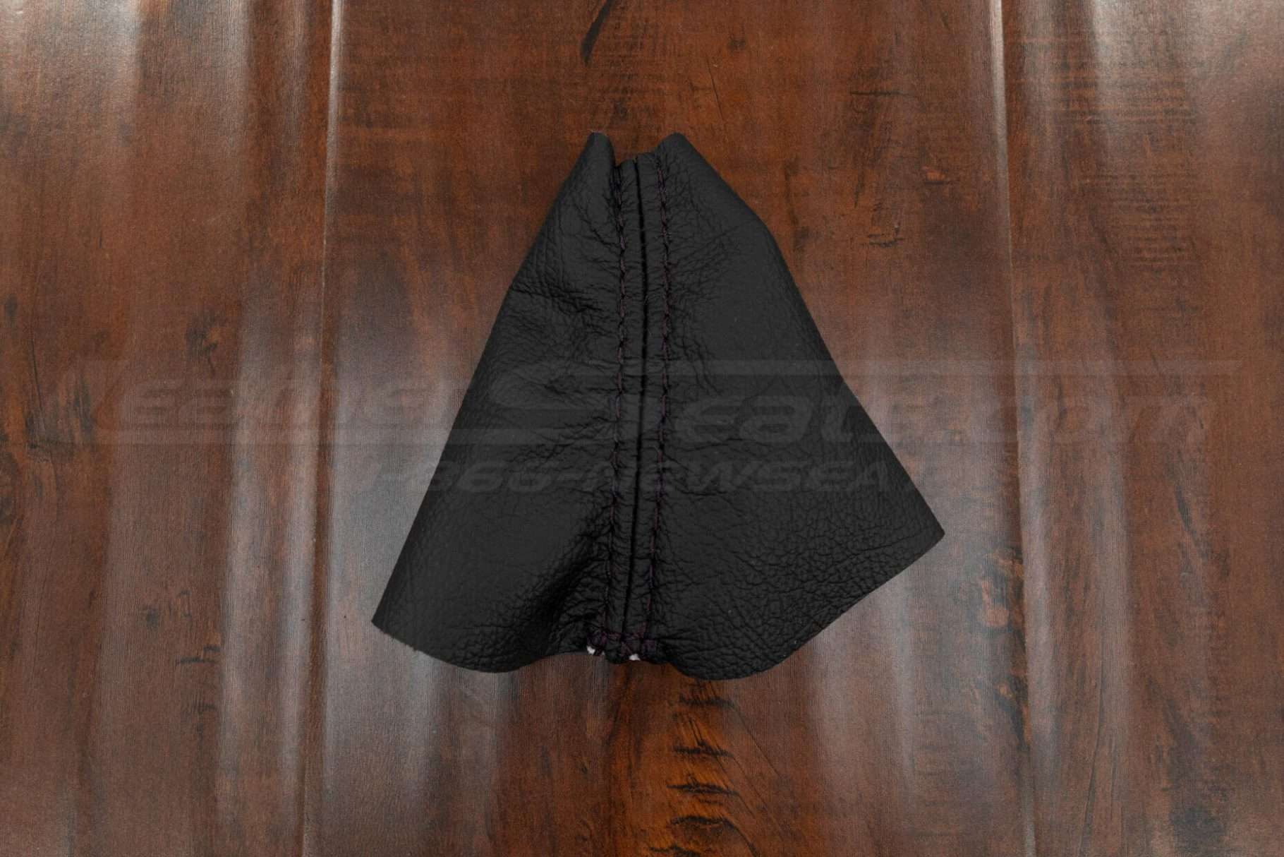 Custom dodge charger shift boot upholstery in black